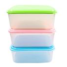 Kit 3 Potes Retangular 3,6 Litros com Tampa Rosa Verde Azul