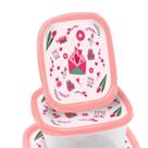 Kit 3 Potes Tampa Rosa Transparente 220 420 e 750ml Jaguar