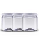 Kit 3 potes transparente reto 1 litro Kit 3 potes transparente reto 1 litro