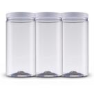 Kit 3 potes transparente reto 2 litros