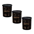 Kit 3 Potes Tupperware Instantânea Mágica Harry Potter Hogwarts Preto 2,25L