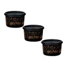 Kit 3 Potes Tupperware Mini Instantânea Mágica Harry Potter Preto 575ml