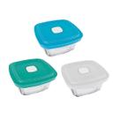 Kit 3 Potes Vidro Marinex Facillita 1L Quadrado Cor Sortida