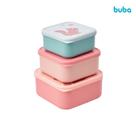 Kit 3 Potinhos Buba Cloudy Ideal para Armazenar e Transportar Alimentos Com tamanhos Diferentes Atóxico