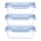 Kit 3 Potinhos Herméticos Azul 100ml com Tampa e Trava 18057 - Buba Kit 3 Potinhos Herméticos Azul 100ml com Tampa e Trava 18057 - Buba