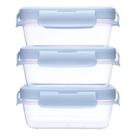Kit 3 Potinhos Herméticos Azul 100ml com Tampa e Trava 18057 - Buba Kit 3 Potinhos Herméticos Azul 100ml com Tampa e Trava 18057 - Buba
