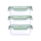 Kit 3 Potinhos Herméticos Com Trava 100ml Verde Buba 18058 Kit 3 Potinhos Herméticos Com Trava 100ml Verde Buba 18058