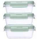Kit 3 Potinhos Herméticos Verde 100ml Com Tampa e Trava 18058 - Buba Kit 3 Potinhos Herméticos Verde 100ml Com Tampa e Trava 18058 - Buba