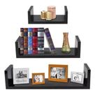 Kit 3 Prateleira Nicho U 20,30 ,40 Mdf Preto Decoração Livros, Sala ,Quarto ,Cozinha Kit 3 Prateleira Nicho U 20,30 ,40 Mdf Preto Decoração Livros, Sala ,Quarto ,Cozinha
