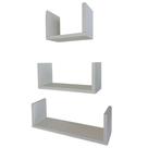Kit 3 Prateleira U MDF Com Laterais Decoração Quarto Banheiro Montada Incluso Parafusos e Buchas