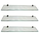 Kit 3 Prateleira Vidro 40cm x 10cm 8mm Premium