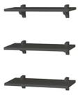 Kit 3 Prateleiras 40x20 Livros Decoração Parede - Preto