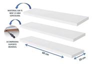 Kit 3 Prateleiras 60x20 Suporte Invisível