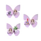 Kit 3 Prateleiras Borboleta MDF - Decoração