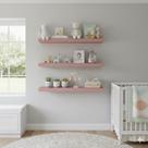 Kit 3 Prateleiras Branca Borda Rosa 25x10 Decorativa e Organizadora para Clínica Quarto Infantil e Recepção Versátil e M