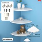 Kit 3 Prateleiras canto quina redonda meia lua decoração de Quarto Infantil Sala MDF Branco