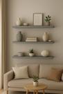 Kit 3 Prateleiras Cinza 25x10 para Sala e Quarto Organização e Decoração de Ambientes com Design Elegante e Funcional