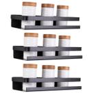Kit 3 Prateleiras Cozinhas Utensílios Temperos Preto 30cm
