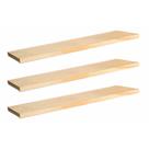 Kit 3 Prateleiras Decorativas Estante 60x20x1,5 Madeira Pinus Reforçada Decoração de Parede