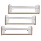 Kit 3 Prateleiras Estante Suspensa Parede Porta Livros Revistas Madeira MDF Branca 45cm