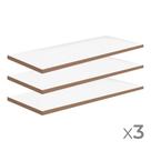 Kit 3 Prateleiras MDF Decorativa 50x25x1,5 Branco - Firenze