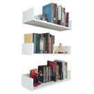 Kit 3 Prateleiras para Livros 60x20x11,5cm
