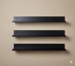 Kit 3 Prateleiras Porta Esmalte em MDF Organização 50cm Branca/Preta/Amadeirada