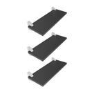 Kit 3 Prateleiras Preto Com Suporte Bico Tucano MDF Multiuso 40X20