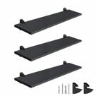 Kit 3 Prateleiras Retas Decorativas 20x60 Cm Mdf Com Suporte Preto Kit 3 Prateleiras Retas Decorativas 20x60 Cm Mdf Com Suporte Preto