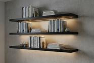 Kit 3 prateleiras suspensa flutuantes 50cm madeira maciça verniz incolor invisível quarto banheiro de sala de canto organizadora