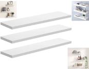Kit 3 Prateleiras Suspensa Parede Branca Mdf Prateleira 40x10cm Decoração Kit 3 Prateleiras Suspensa Parede Branca Mdf Prateleira 40x10cm Decoração