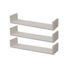 Kit 3 Prateleiras U 80 x 10cm Branca Suporte Invisível Kit 3 Prateleiras U 80 x 10cm Branca Suporte Invisível