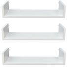 Kit 3 Prateleiras U Mdf 45x15cm Branco Nicho Livros Revista Kit 3 Prateleiras U Mdf 45x15cm Branco Nicho Livros Revista