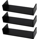 Kit 3 Prateleiras U Mdf 60x25 Preto Nicho Livros Revista