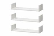 Kit 3 Prateleitas 48x10 Em U Sala Quarto Cozinha Mdf Branco