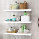 Kit 3 pratileira mdf organizador de ambiente 50cm sixteen