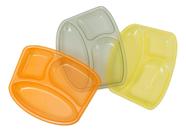 Kit 3 Pratos Infantis Colors Com Divisórias - Clingo
