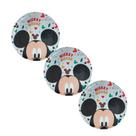 Kit 3 Pratos Raso Infantil Disney Mickey Melamine 20cm