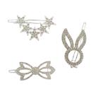 Kit 3 Presilhas Cabelo Strass Penteado Casamento Prendedor