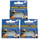 Kit 3 Protetor Tampão de Ouvido 100% Silicone - Vani France