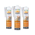 Kit 3 Pu 40 Branco Cola Rodapé MDF Gesso 360g Barone