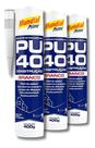 Kit 3 Pu Selante Poliuretano Construção Pu40 Branco 400g Mundial Prime