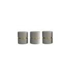 Kit 3 Puff Cinta para sala de estar ou quarto redondo moderno - Cinza Claro Suede