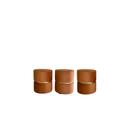 Kit 3 Puff Cinta para sala de estar ou quarto redondo moderno - Terracota Suede