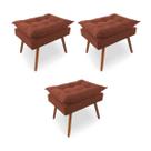 Kit 3 Puffs Opala Pés Palito Sued Capuccino - Kimi Design Kit 3 Puffs Opala Pés Palito Sued Capuccino - Kimi Design