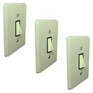 Kit 3 Pulsador Pial Minuteria 2a Cor Cinza 250v C/ Placa