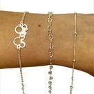 Kit 3 Pulseira Bracelete Infantil Folheadas A Prata 925