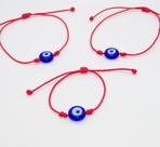 kit 3 pulseiras cabala kabbalah olho grego familia