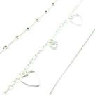 Kit 3 Pulseiras Corações Amor Prata Legitima 925