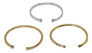 Kit 3 Pulseiras Feminina Aro Liso Banhado A Ouro E Prata